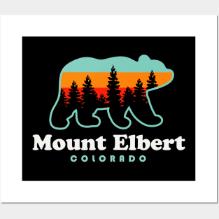 Mount Elbert Colorado Hike Bear Retro Posters and Art